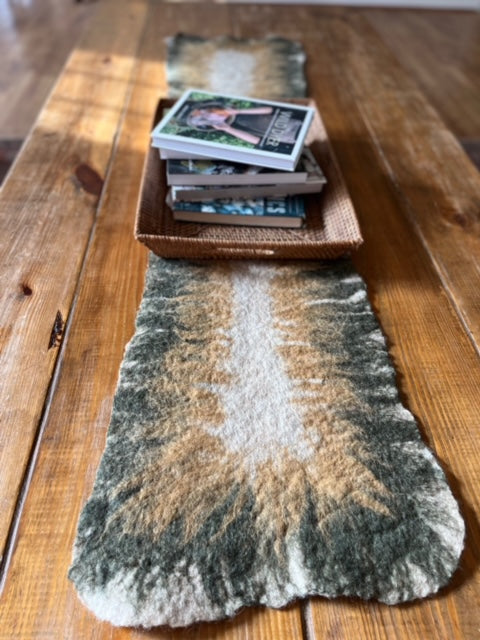 Hand Felted Wool Table Runner