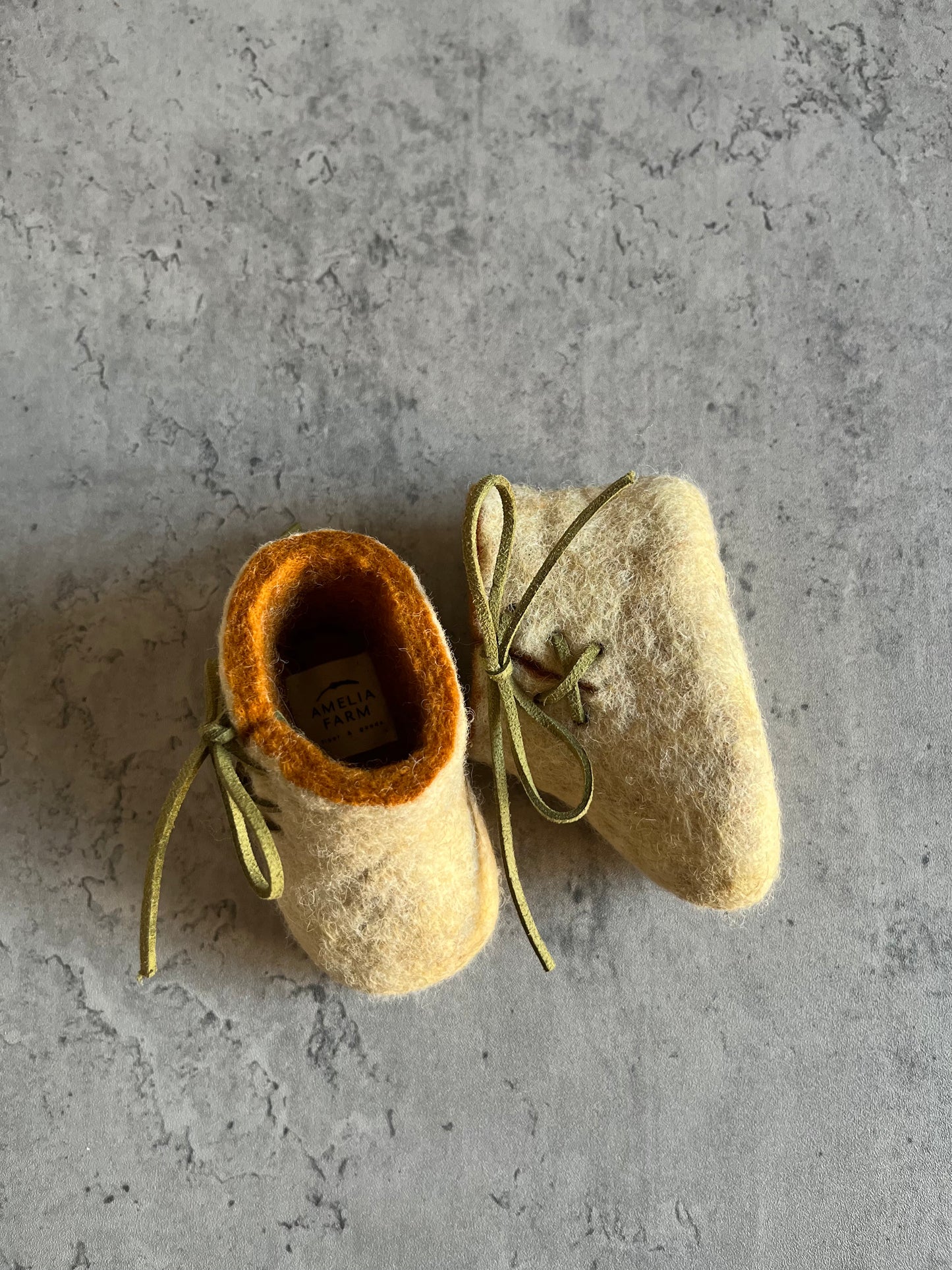 The Peidmont: Handmade Felted Wool Baby Booties For Infants