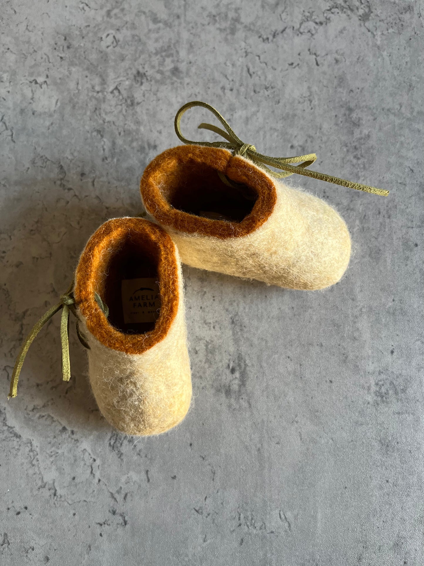 The Peidmont: Handmade Felted Wool Baby Booties For Infants