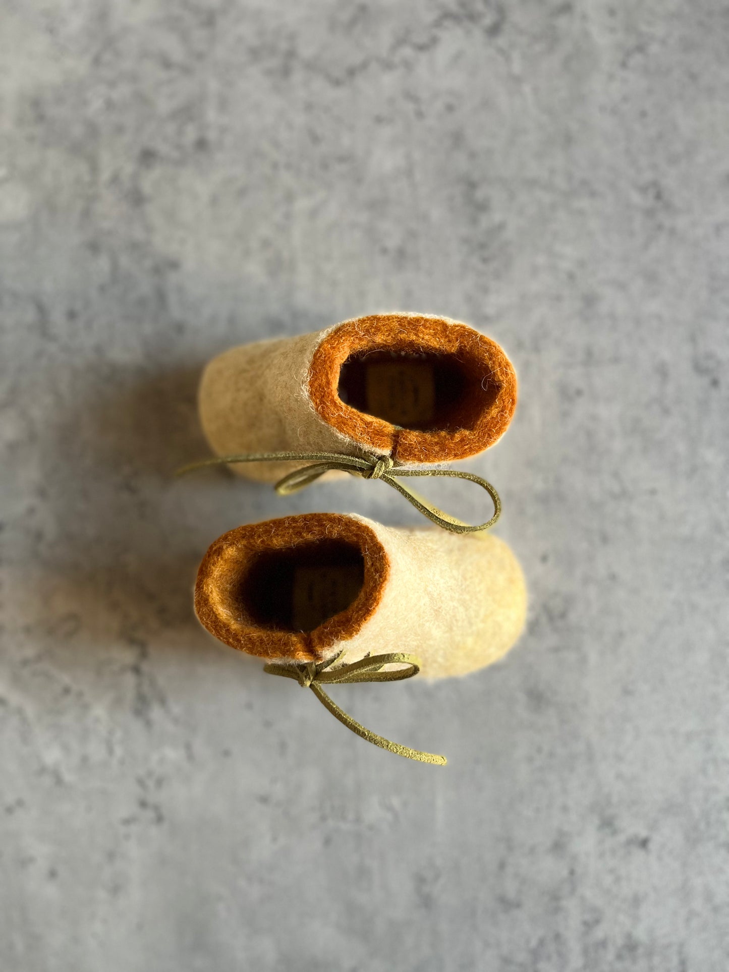 The Peidmont: Handmade Felted Wool Baby Booties For Infants