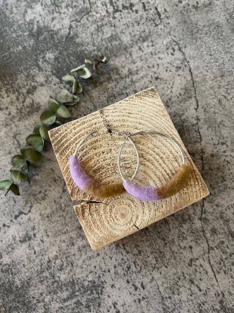 Felted Hoop Earrings