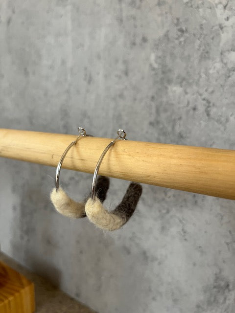 Felted Hoop Earrings