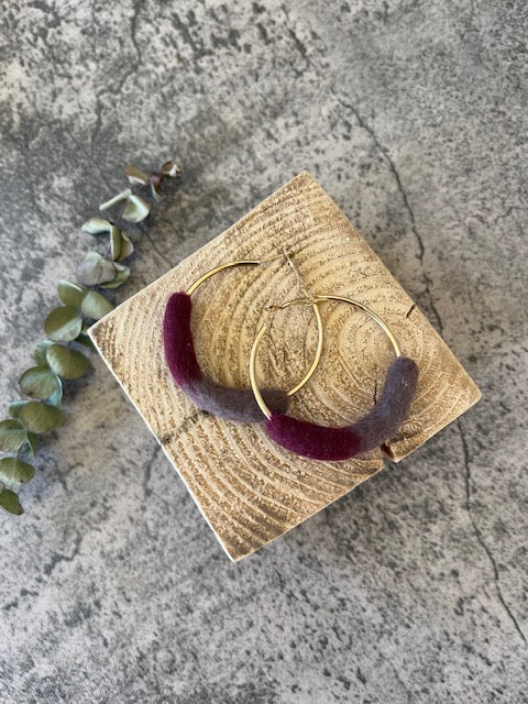 Felted Hoop Earrings