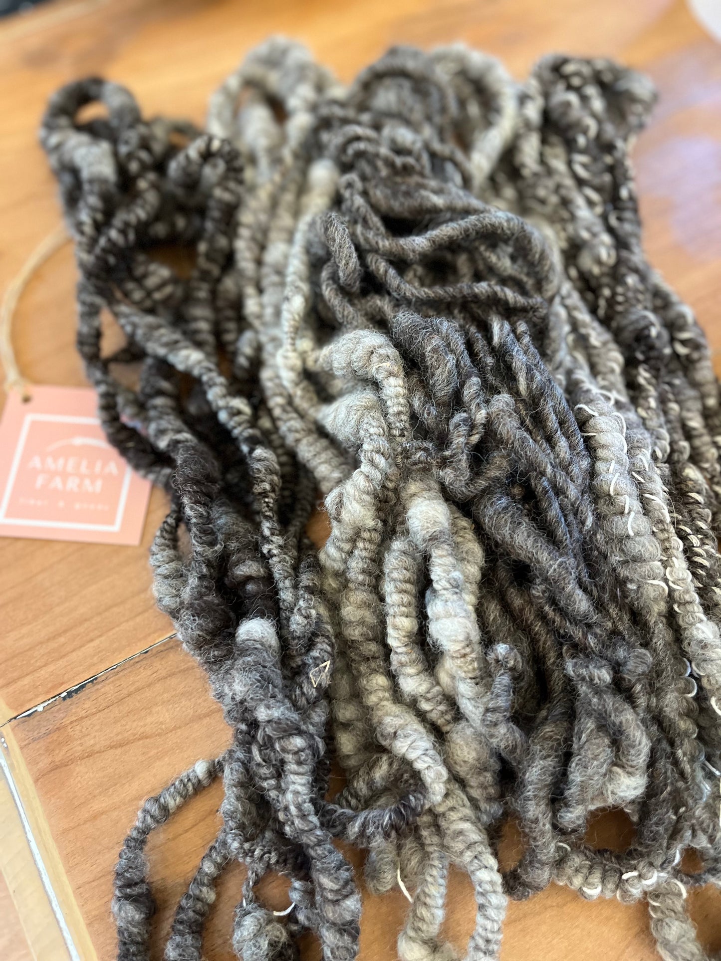 Hand Spun Art Yarn- Neutral Greys