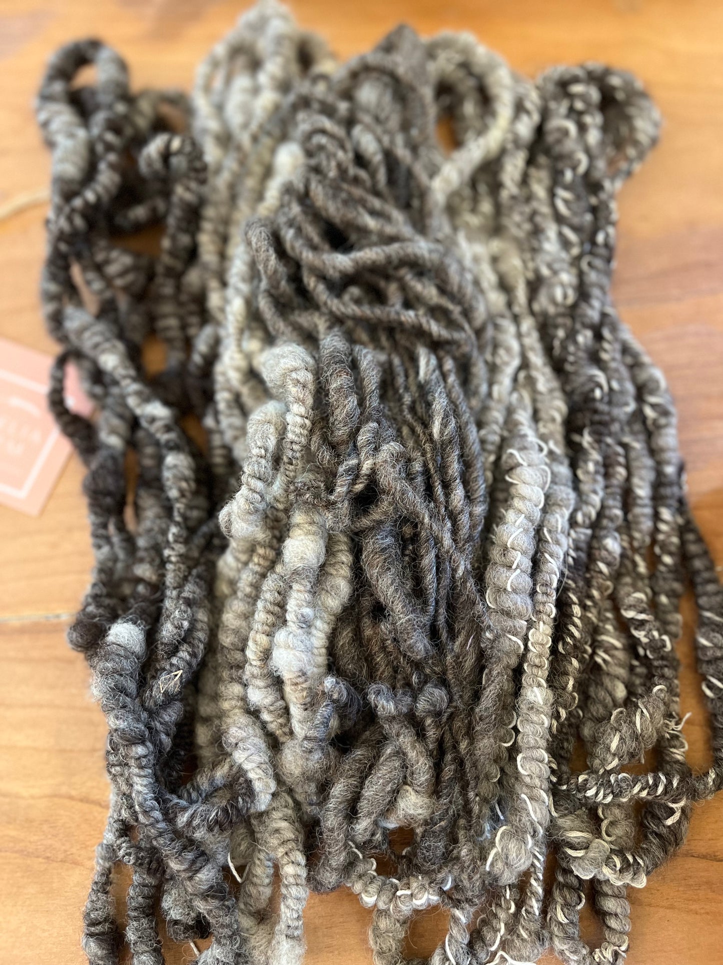 Hand Spun Art Yarn- Neutral Greys