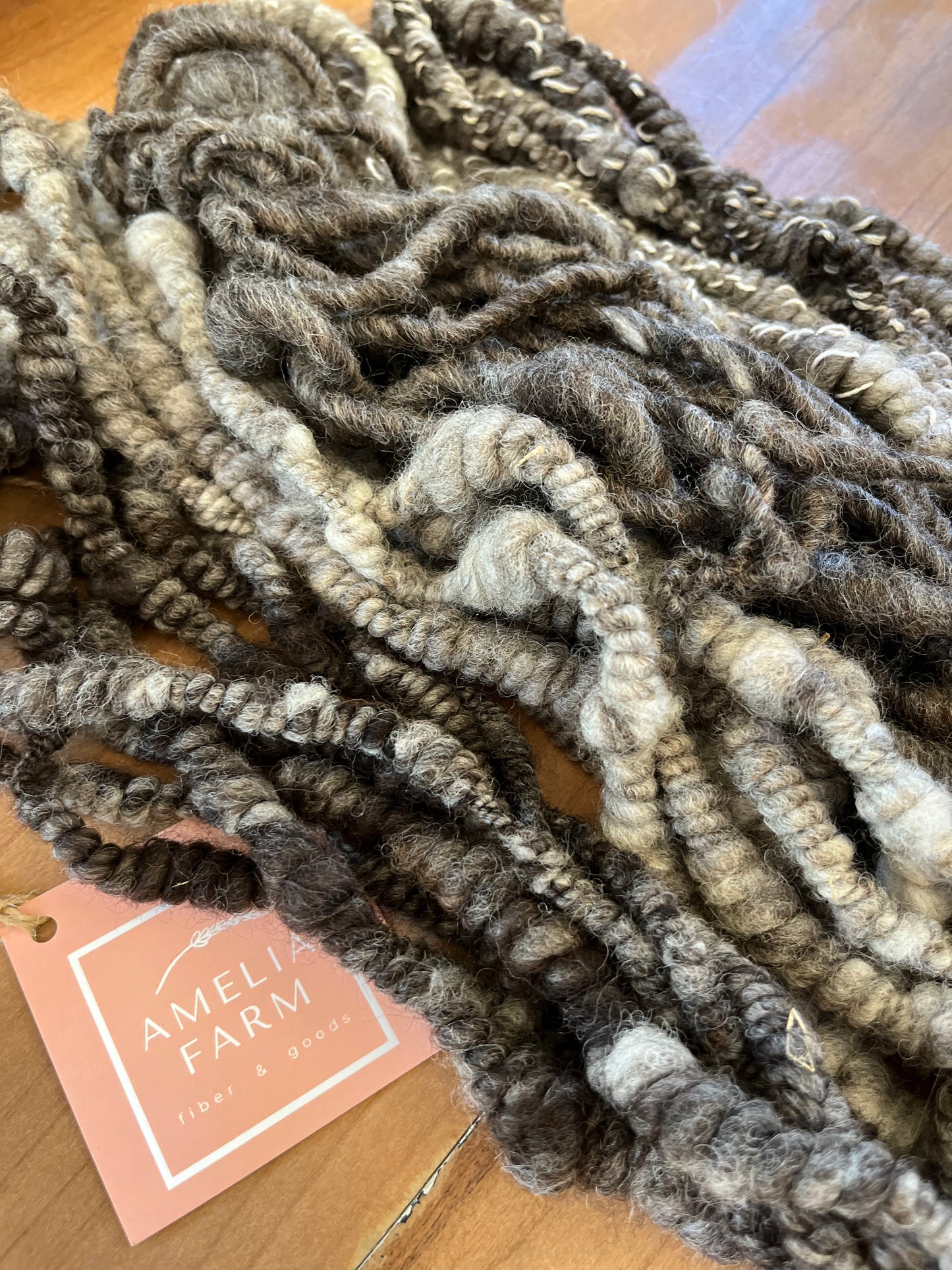 Hand Spun Art Yarn- Neutral Greys