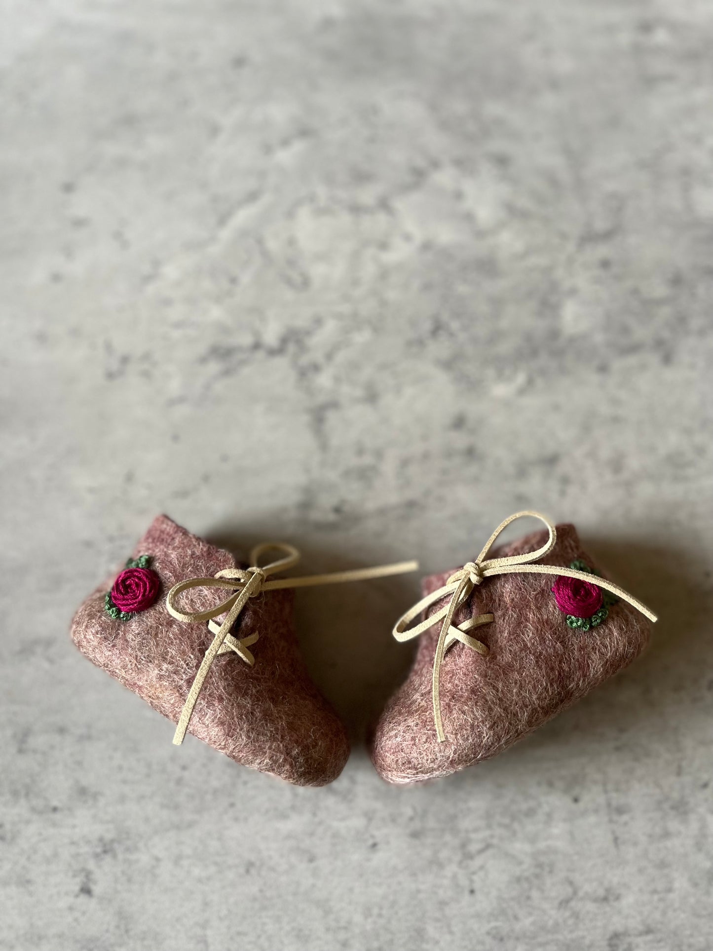 The Peidmont: Handmade Felted Wool Baby Booties For Infants