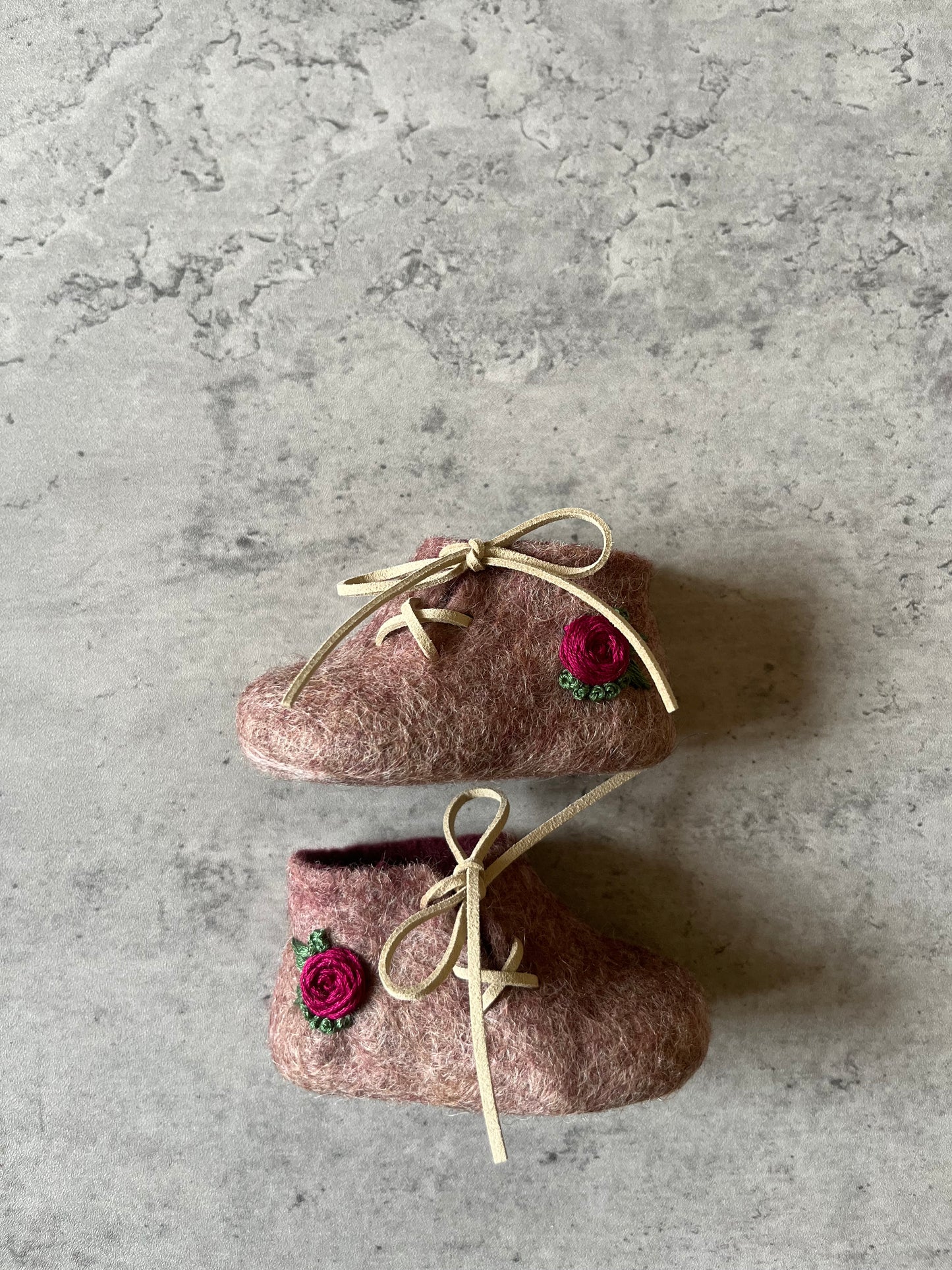 The Peidmont: Handmade Felted Wool Baby Booties For Infants