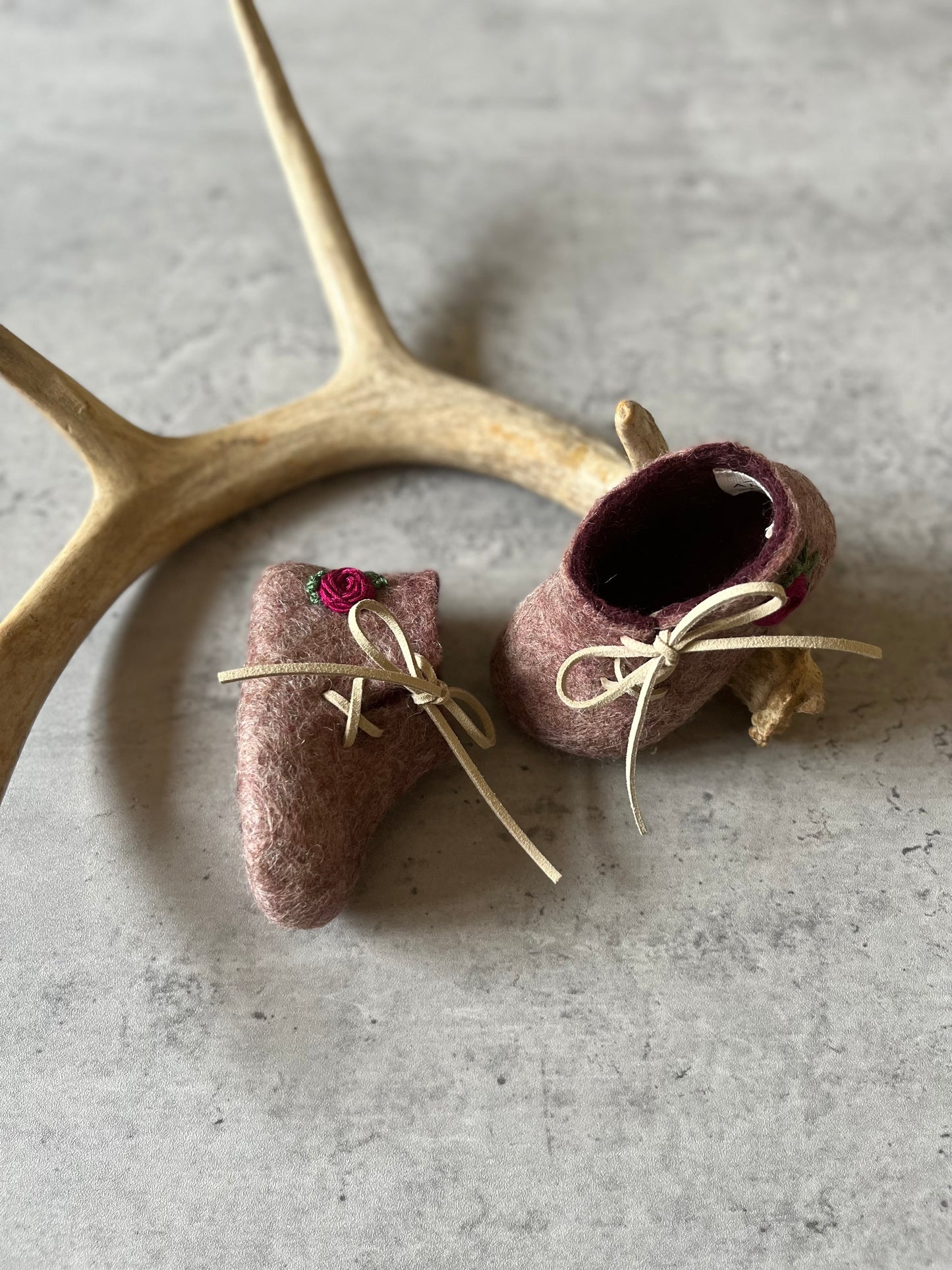 The Peidmont: Handmade Felted Wool Baby Booties For Infants