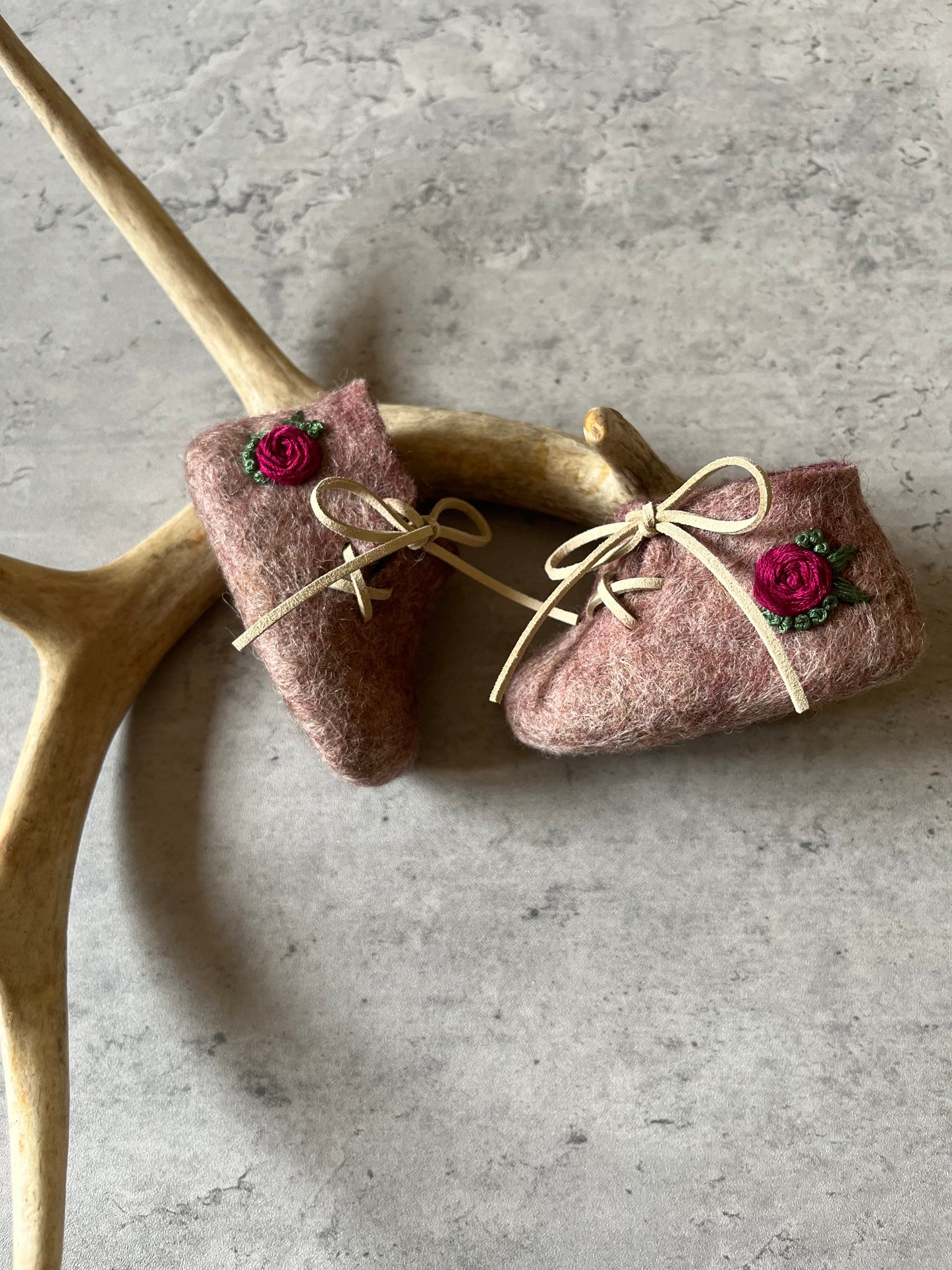 The Peidmont: Handmade Felted Wool Baby Booties For Infants