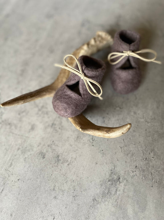 The Roots: Handmade Felted Wool Baby Booties For Infants