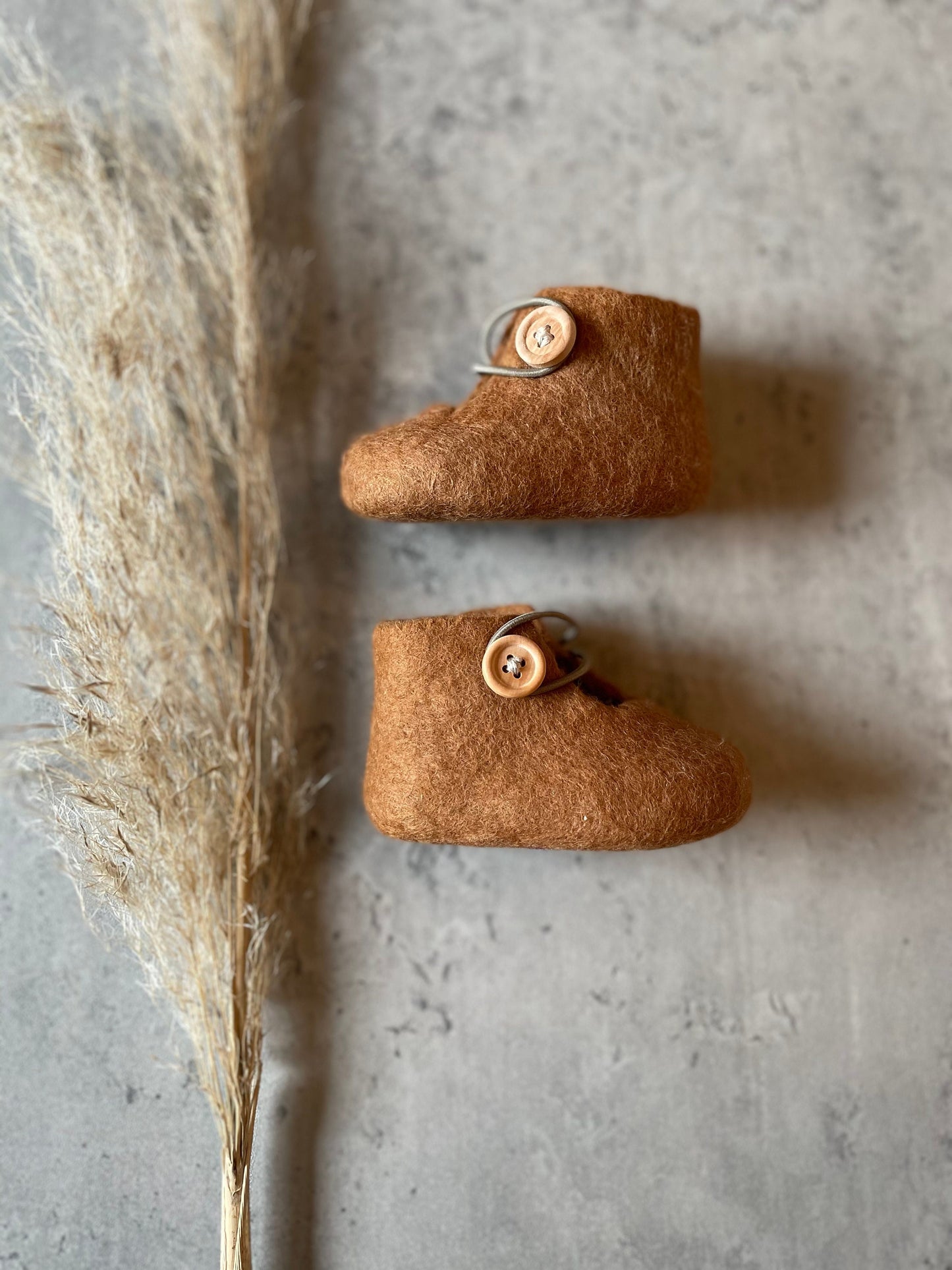 The Explorer: Handmade Felted Wool Baby Booties For Infants