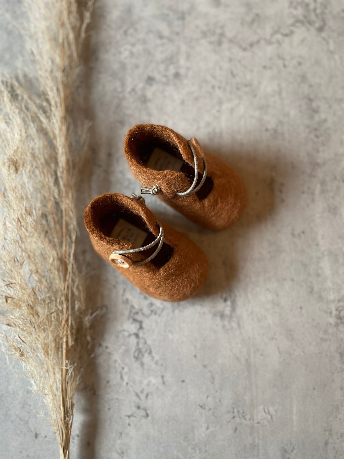 The Explorer: Handmade Felted Wool Baby Booties For Infants