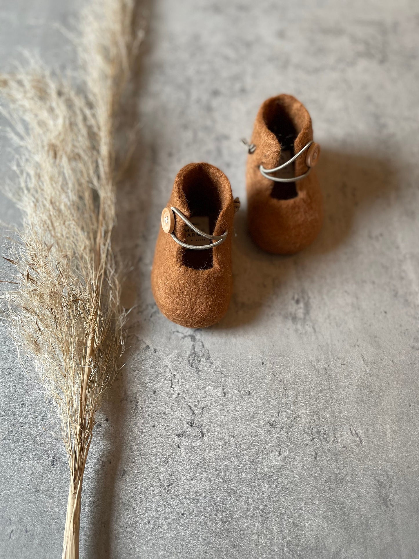 The Explorer: Handmade Felted Wool Baby Booties For Infants