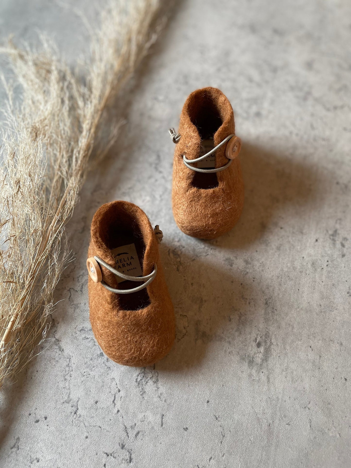 The Explorer: Handmade Felted Wool Baby Booties For Infants