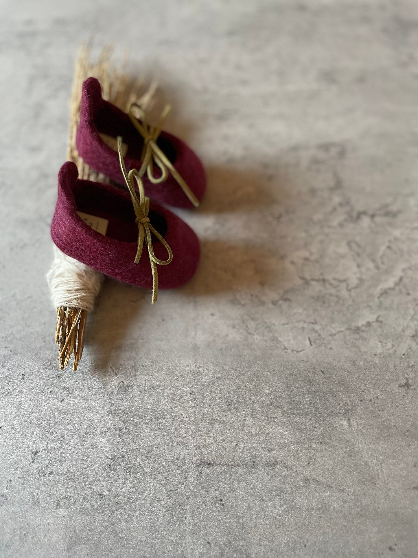 The Dahlia: Handmade Felted Wool Baby Booties For Infants