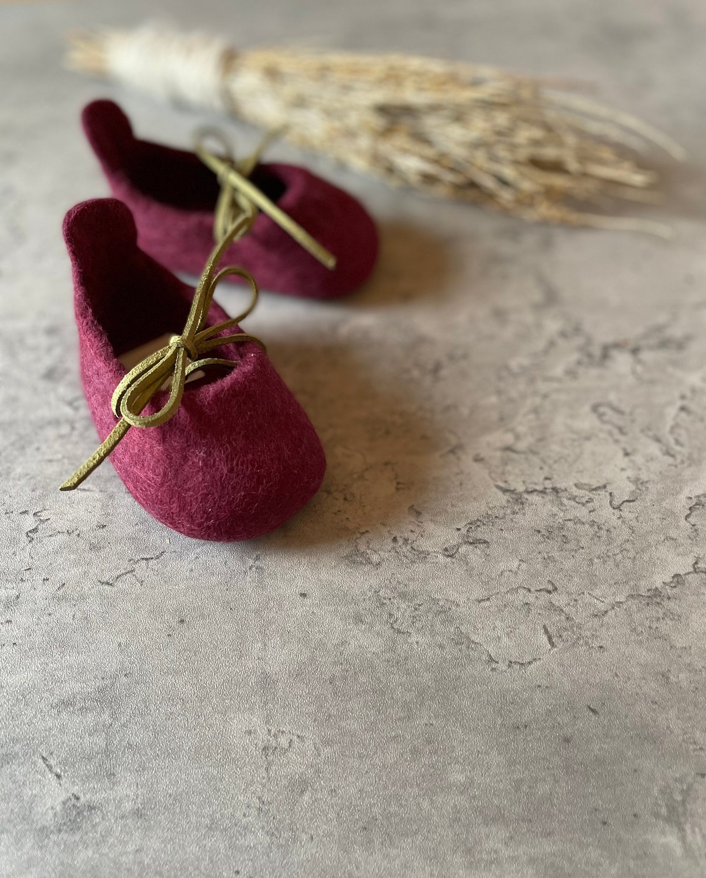 The Dahlia: Handmade Felted Wool Baby Booties For Infants