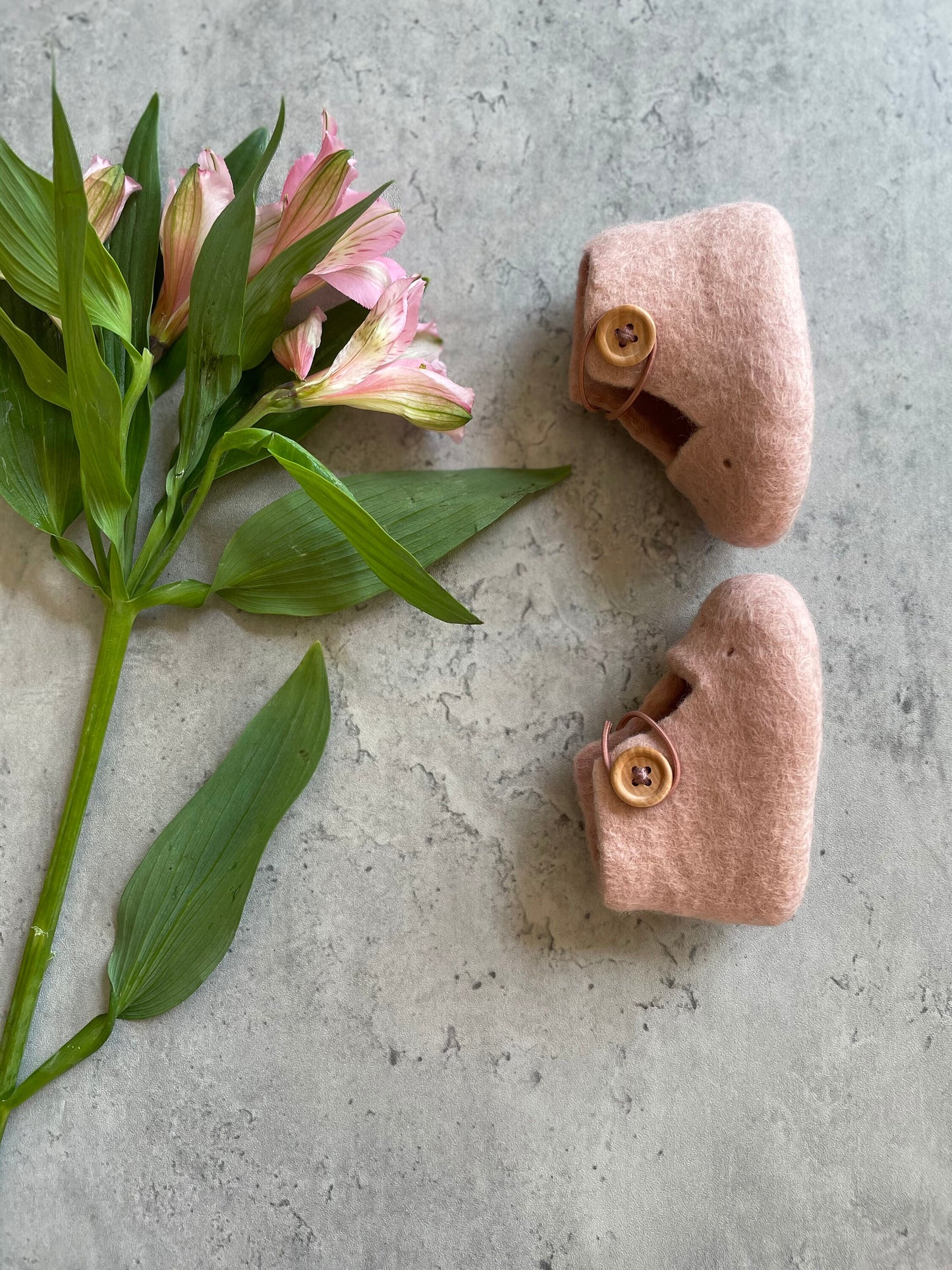 The Nancy: Handmade Felted Wool Baby Booties For Infants