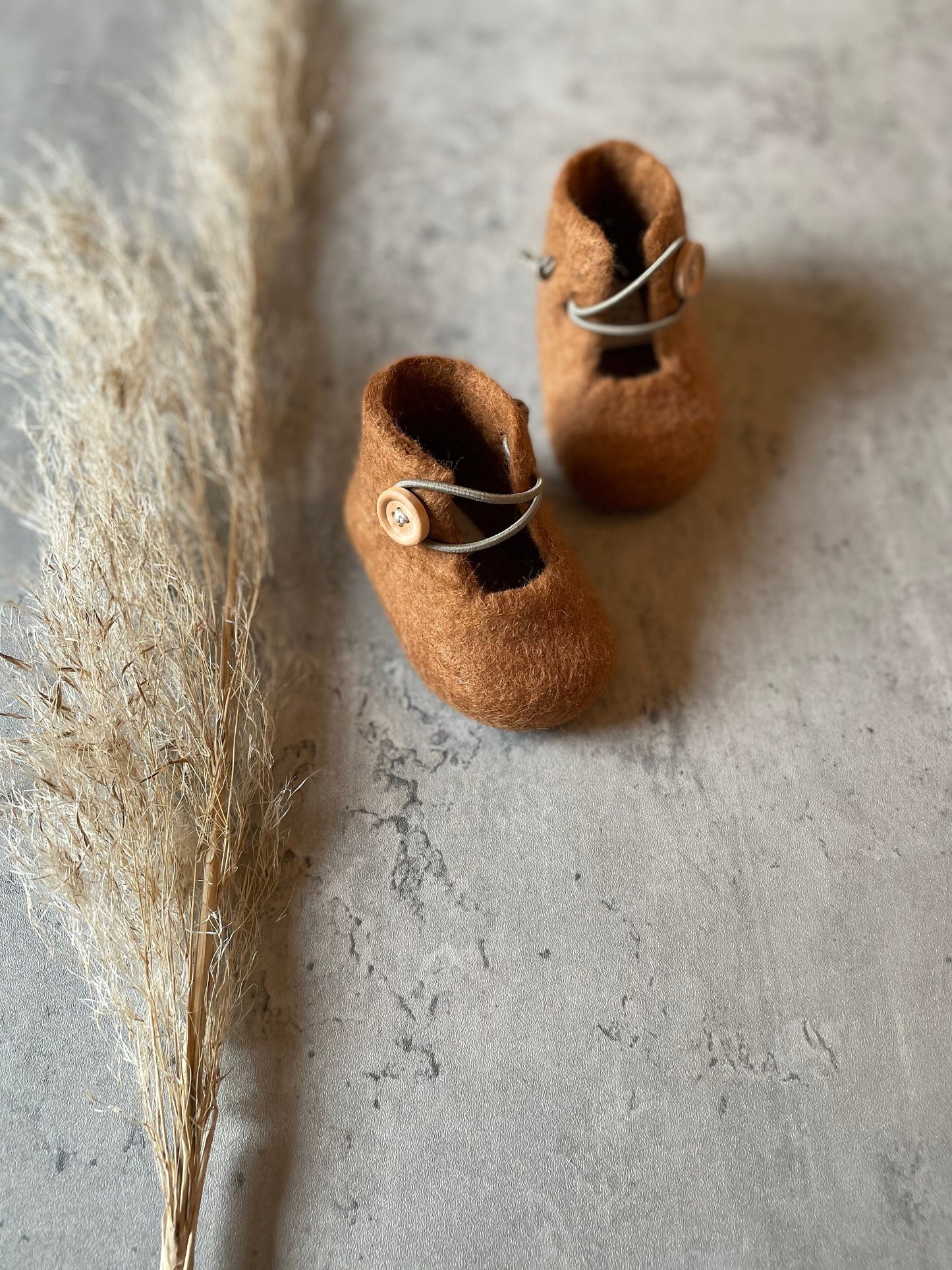 The Explorer: Handmade Felted Wool Baby Booties For Infants