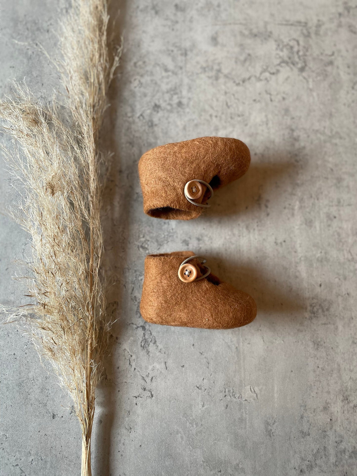 The Explorer: Handmade Felted Wool Baby Booties For Infants