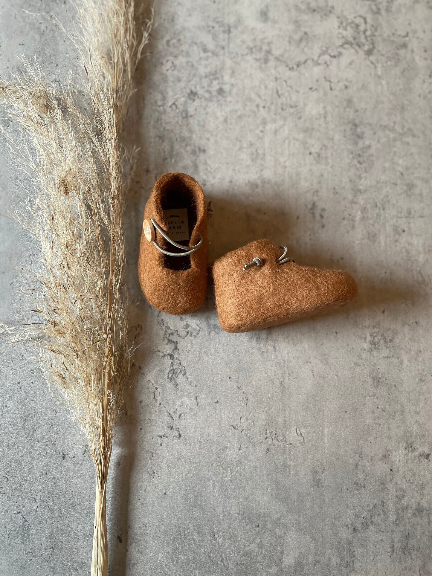 The Explorer: Handmade Felted Wool Baby Booties For Infants