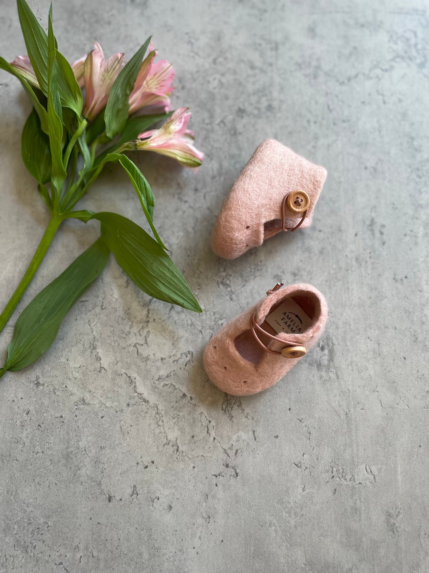 The Nancy: Handmade Felted Wool Baby Booties For Infants