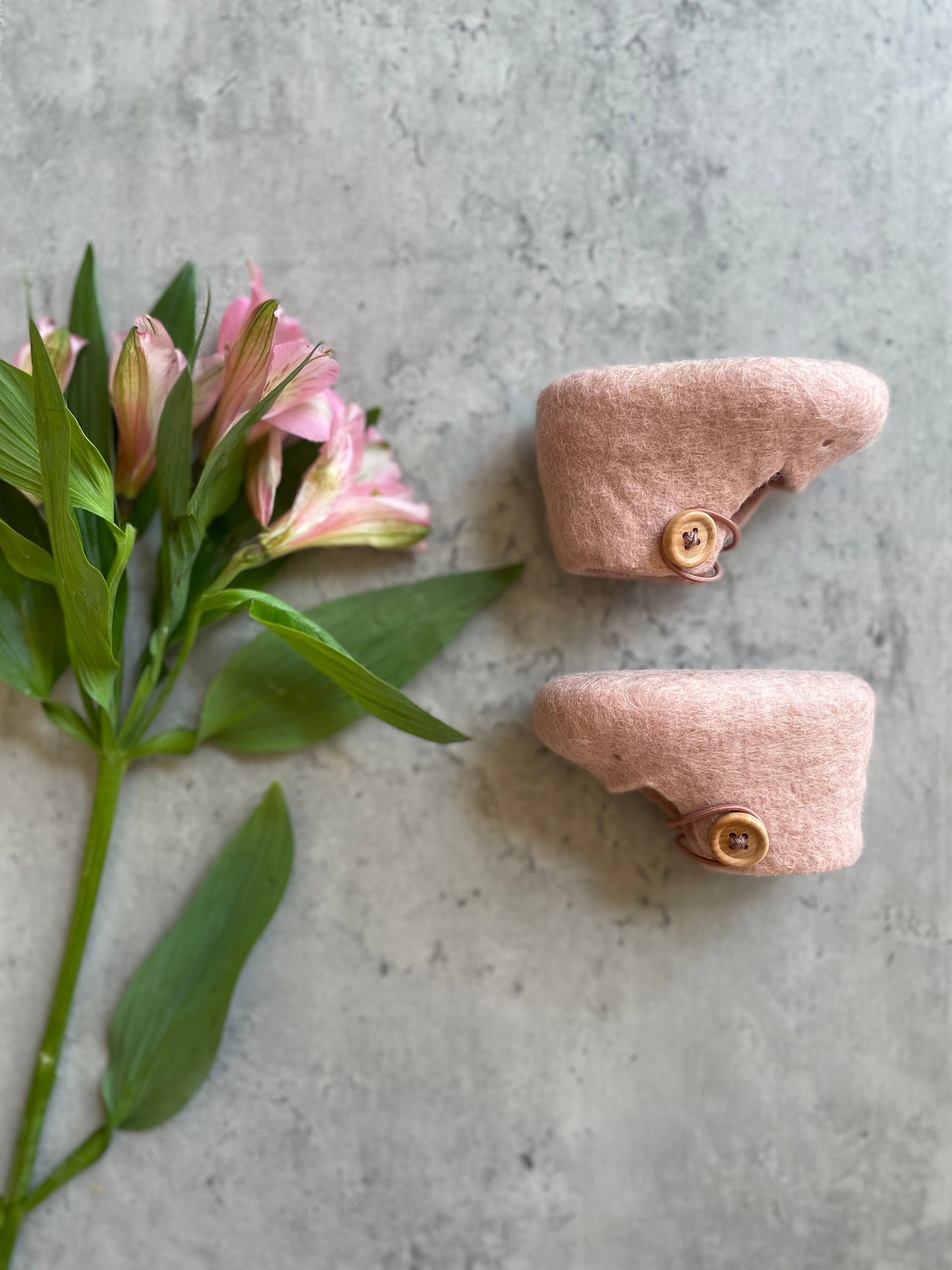 The Nancy: Handmade Felted Wool Baby Booties For Infants