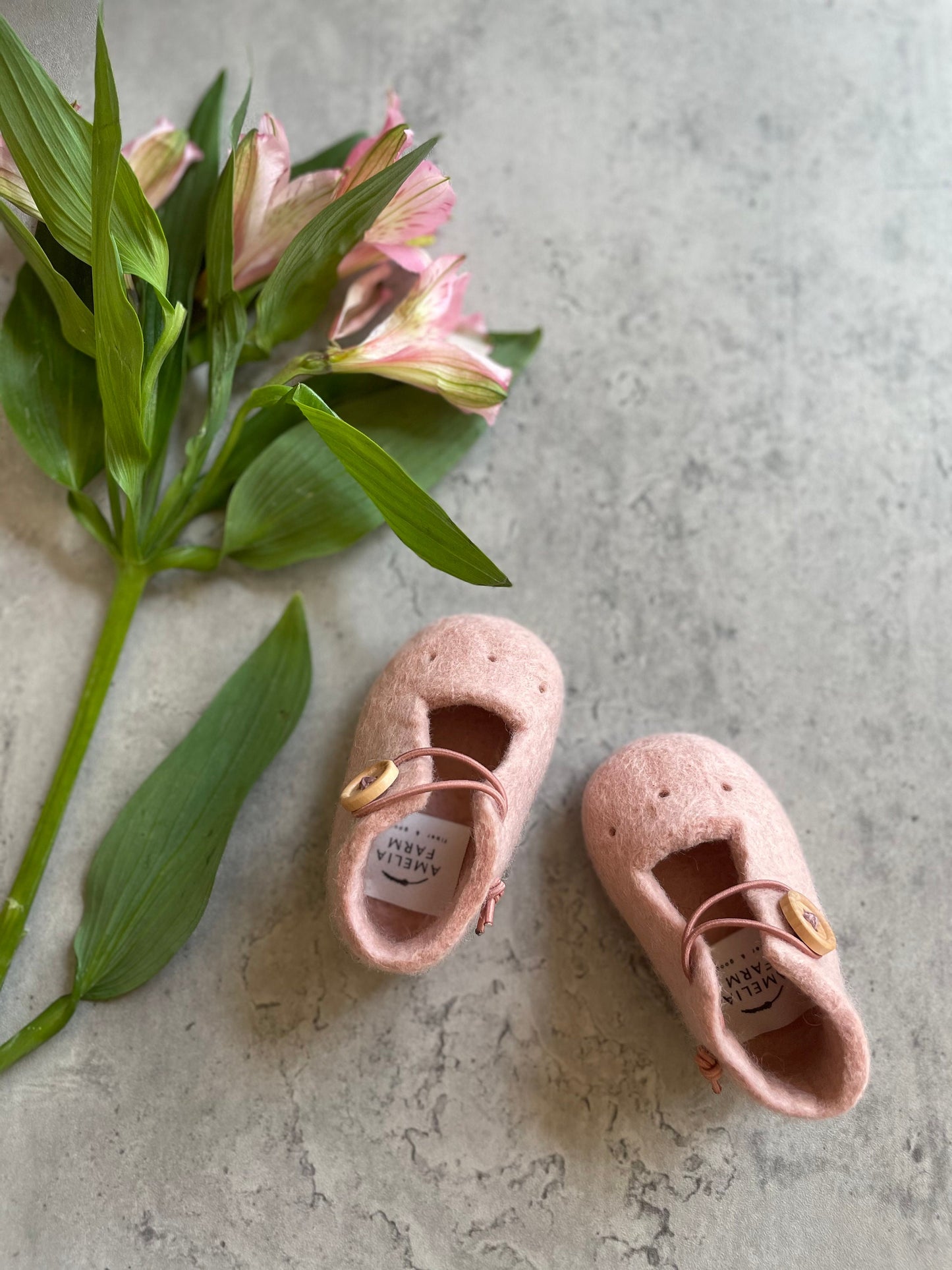 The Nancy: Handmade Felted Wool Baby Booties For Infants