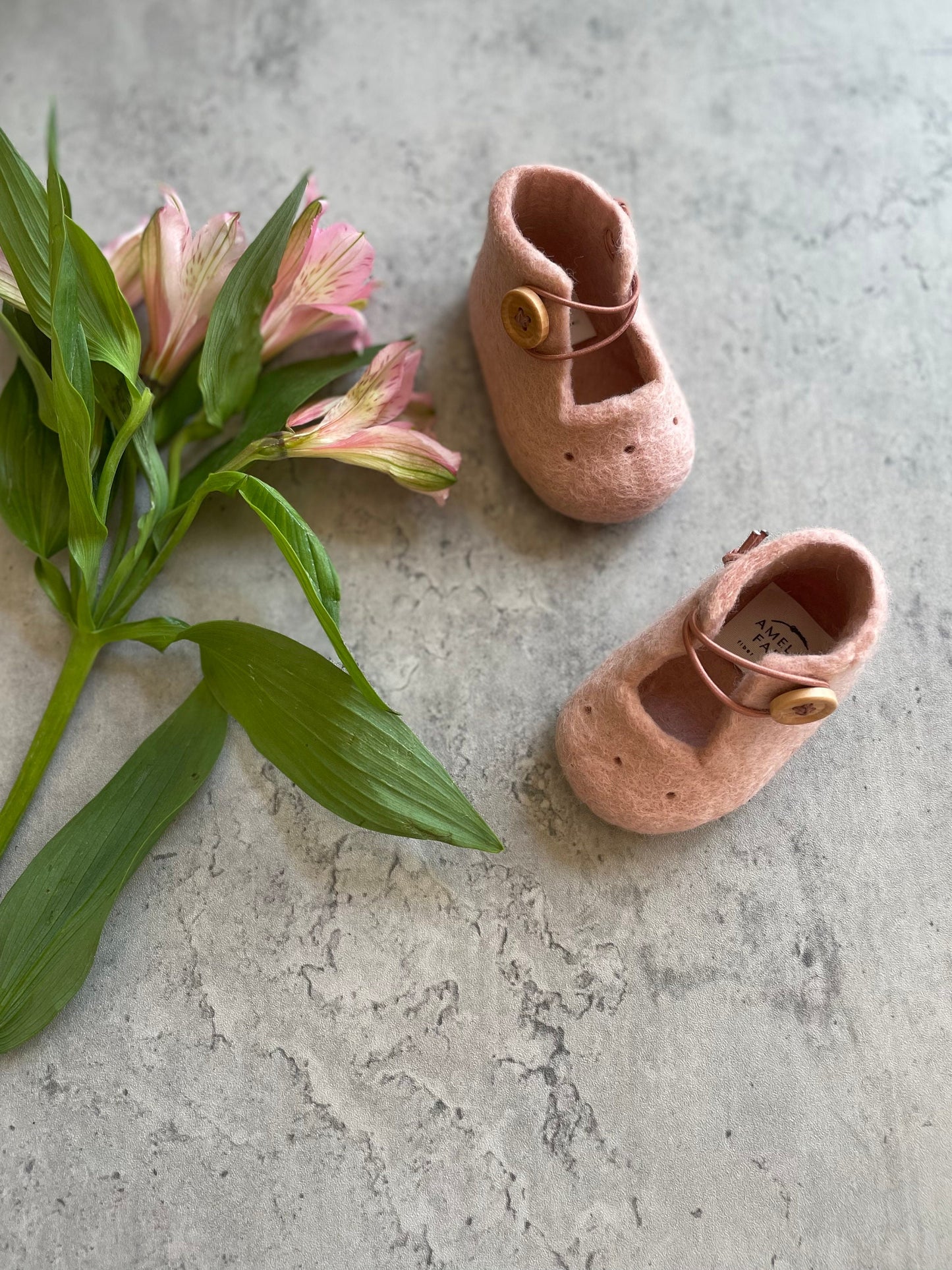 The Nancy: Handmade Felted Wool Baby Booties For Infants